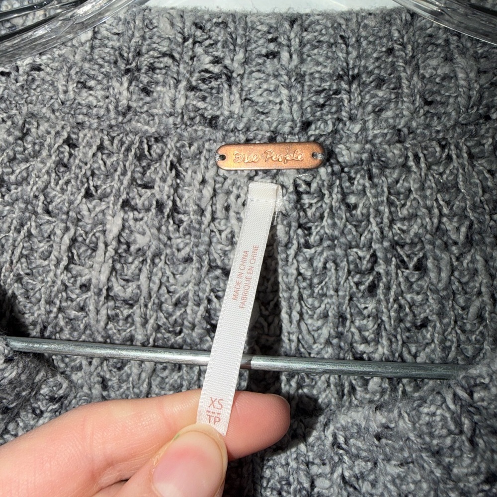 Free People Gray XS Textured Sweater - Picture 3 of 3